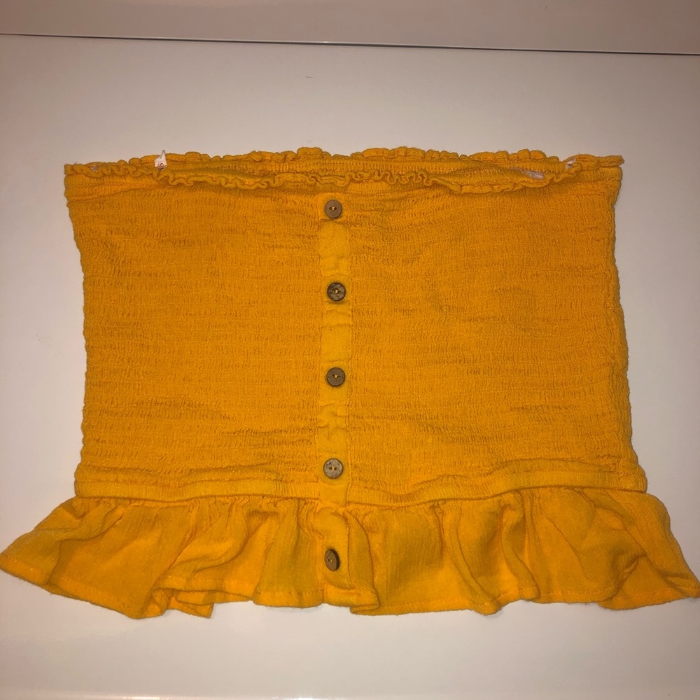 Guess Cropped Yellow Tube Top